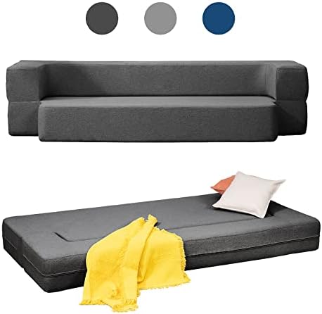 BALUS 8.6 Inch Folding Sofa Bed Couch,Twin Size Floor Sofa Bed Foldable, Memory Foam Futon Couch,Fold Out Sofa Bed Convertible Sleeper Sofa Bed for Living Room/Bedroom/Guest Room/Office