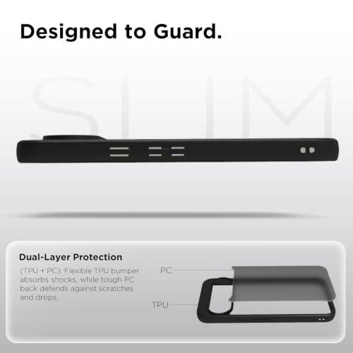Image of RIGGEAR Shockproof Sleek Hybrid Armor Back Cover Case for Google Pixel 11 Pro XL (Smoke Black Matte PC + Black TPU Bumper)