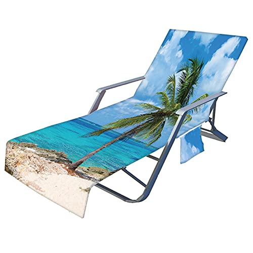 Fansu Chaise Longue Housses Serviette de Plage, Serviette Poids Léger Microfibre Portable pour Beach Mat De Plage Vacances Ou Housse Piscine de Chaise Longue...