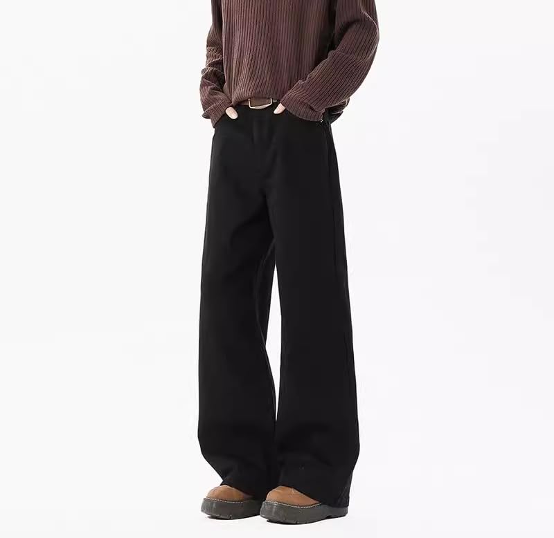 Men's Jeans Spring American White Denim Straight Wide Leg Long Pants for Men4