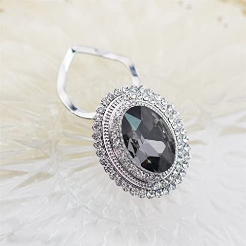 Brooch Original Design Brooch Big Gray Oval Glass Silk Scarf Clip Buckle Accessories Bow Tie #TOP1