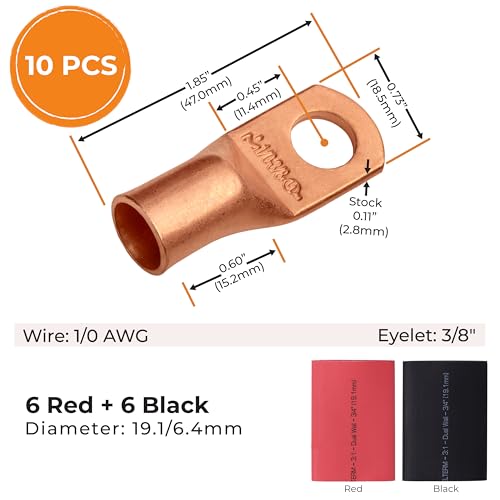 Cosses de batterie haute conductivité SELTERM 1/0 AWG cuivre - 2