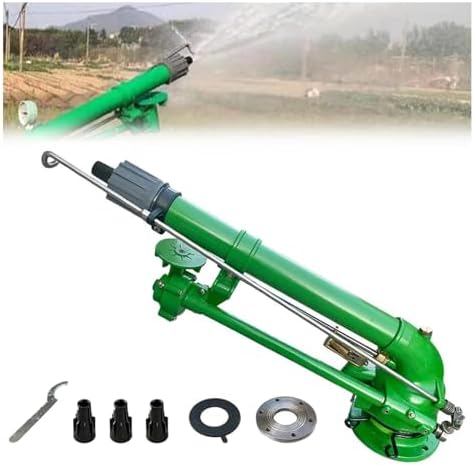 Irrigation Sprinkler System - 2 Inch, 50 Automatic Rotating Gun, 360 Large Spray for Agriculture & Garden