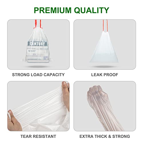 Image of Drawstring Small Trash Bags, Magesh 4 Gallon Drawstring Extra Thick Garbage Bags Unscented, Quick Cinch for Bathroom Kitchen Office Small Can, 44 Count, White