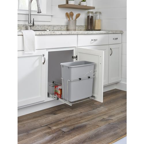 Contenedor extraíble de basura 20 Qt para gabinete de cocina miniatura 2