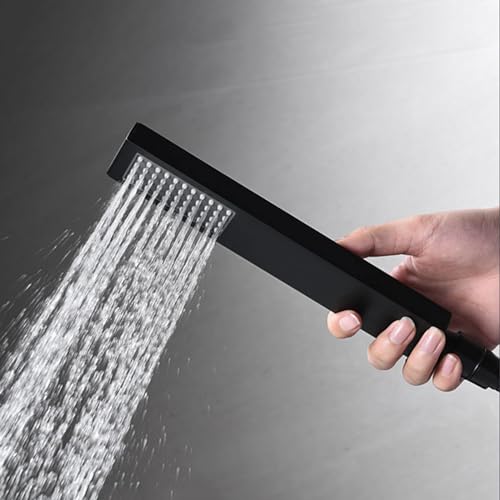 Mitigeur de bain-douche cascade noir avec ensemble de flexibles - 5