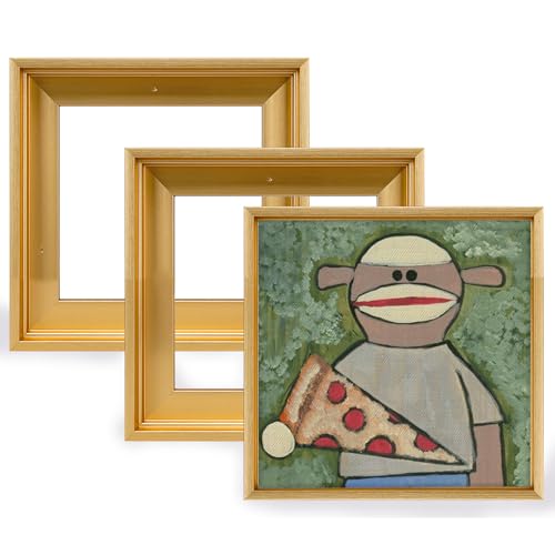 HUACANVAS 3 Pack 12x12 Canvas Floater Frame,0.9" Deep Canvas Frame,Gold