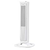 Calentador de espacio, con función de atomización y humidificación, calentador con control remoto, calentador eléctrico portátil de ventilador de torre, calentador vertical para baño y hogar (blanco)