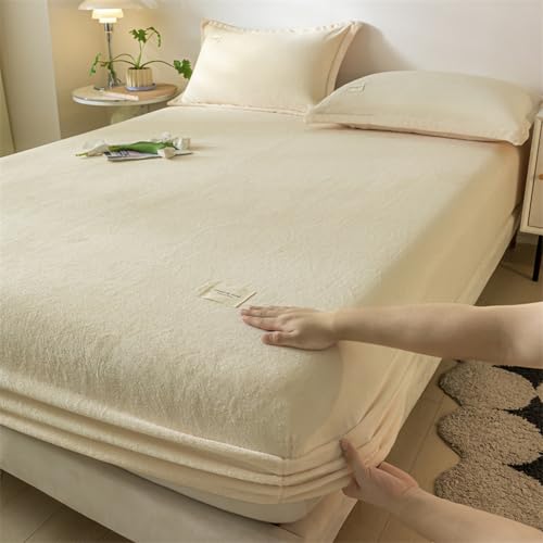 JIANINGHOME - Sábanas fundas cálidas (100 x 200 cm, sábana bajera de invierno, para mantener el calor, cristal, terciopelo, decoración suave y cómoda