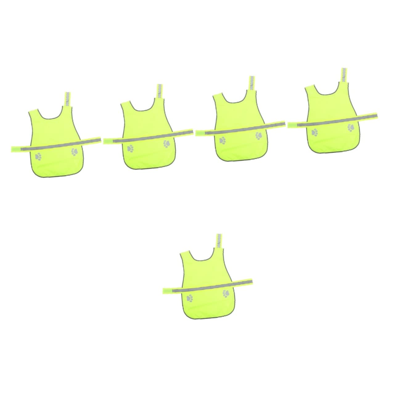 Mipcase 5piezas Chaleco Reflectante para Perros Ropa Decorativa para Mascotas y Práctico para Paseos y Viajes Oxford y Fluorescente Talla