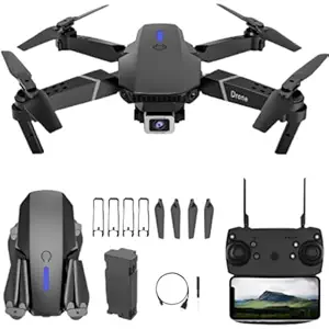 Amazm Dual Camera Fly High Capture Better 4K Foldable Drone With Hq Wifi Camera Remote Control For Kids - Quadcopter With Gesture Selfie - Flips Bounce Mode - App One Key Headless Mode Functionality - Drone For Kids