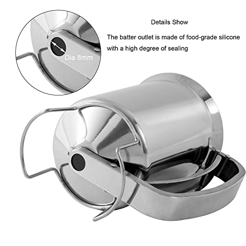 GEETEST 800ml Stainless Steel Pancake Batter Dispenser - Great for Baking,Cupcakes,Muffins-Cooking Crepes,Waffles- Easyflow Spout -Measuring Gauge in Mls and cups by Geetest - Image 3
