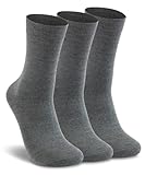 LIXIA Womens Thin Merino Wool Crew Socks Warm Breathable Winter Boot Liners Cozy Thermal Casual for Dress Trousers(3 Pairs - Grey)
