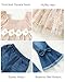 XUANHAO 5T 6T Girls Clothes Summer Girls Clothes Size 5 Apricot Smocked Shirt School Girl Outfit Daisy Flower Lace Hem Ruffled Sleeve Top Bell Bottom Jean Pants Girl Size 6 Outfits