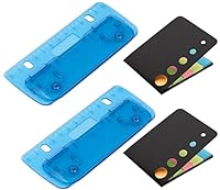 Set 2 Taschenlocher Mini-Taschenlocher zum Einheften, mit Haftnotizen, für 8 cm Lochung, Locher für Schule Büro Haushalt, Farbe Blau