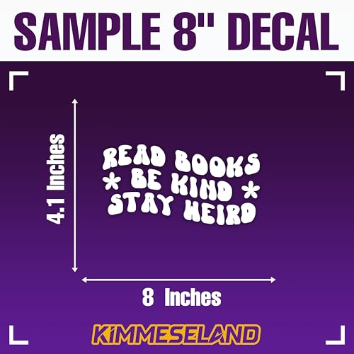 Image of Read Books Be Kind Stay Weird Car Decal Bookish Book Club Mirror Decals Mental Health Inspiration Funny Car Accessories Vinyl Decal Waterproof 8 Inches Bumper for Mom Dad Friend