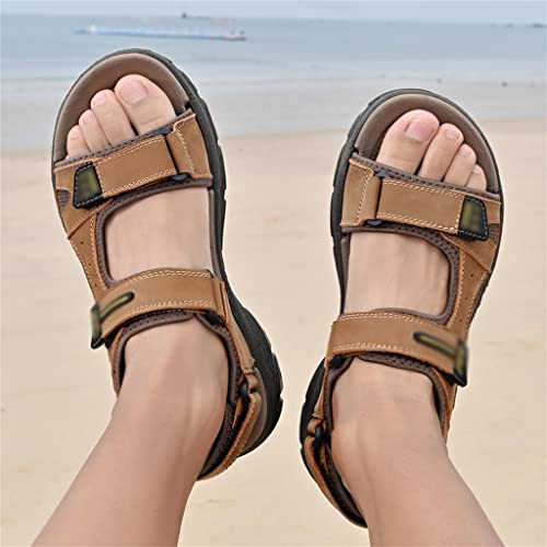 Beach Sandals Men's Shoes Genuine Leather Flats Leisure Platform Shoe Men Casual Sandals Outdoor Footwear(42)3