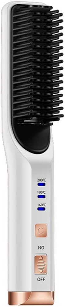 NANZU Heating Straight Hair Brush Fast Styling Portable Hair Flat Irons Straightening Comb USB Rechargebattery
