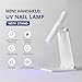 AIRSEE Mini Handheld UV Light for Gel Nails with Stand,Portable Rechargeable Nail Lamps,2 Timers for Fast Extension,Rhinestone Glue Decoration,Gel Nail Strips at Home,Travel(White)