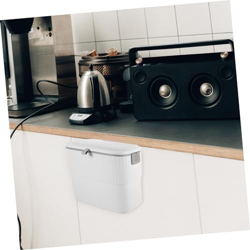 Caneca de basura colgante para cocina blanca de plástico miniatura 3
