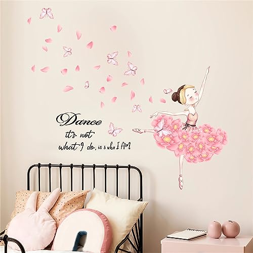 Vinilo decorativo de niña ballet mariposa rosa sacinora miniatura 6