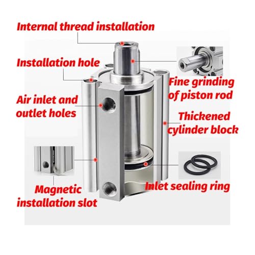 Vérin compact CDQ2A25 mince double effet pour automatisation industrielle - 3