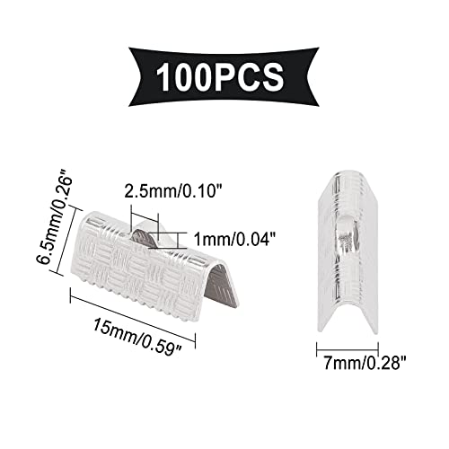 Pinces à sertir pour ruban avec boucle en acier inoxydable pour fabrication bijoux DIY