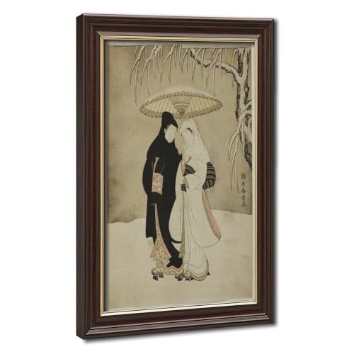 Toile Suzuki Harunobu Two Lovers Under An Umbrella pour sublimer votre chambre