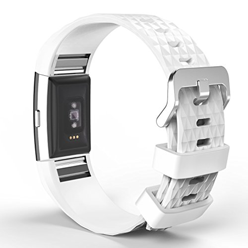 MoKo Fitbit Charge 2 Band, Soft Silicone Adjustable Replacement Sport Strap Band for 2016 Fitbit Charge 2 Heart Rate + Fitness Wristband, Wrist Length 5.70