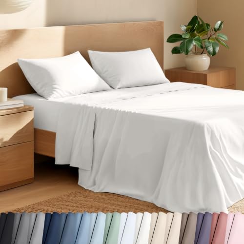 Bare Home 100% Organic Cotton Split King Sheet Set - Crisp...