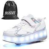 Zapatillas con Ruedas para Niña y Niños Led Luces Patines en Linea Bambas con Ruedas Deportivas Patines al Aire Libre Gimnasia Running Niños Multiusos Automática Zapatos de Skateboard con USB Carga