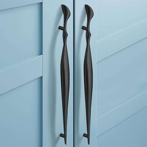 Image of Plantex Cabinet Handle /Kitchen Cabinet Door Handle /Wardrobe /288 mm Cupboard Handle /Door Pull-Push Handle for Home /Office - Pack of 2 (Black)
