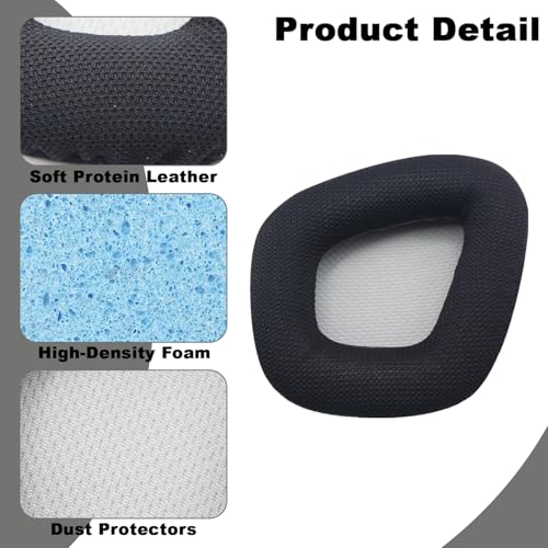 Repuesto de almohadillas para auriculares para Corsair Void Pro Wireless/Wired Gaming, cómodo y duradero (negro) miniatura 4