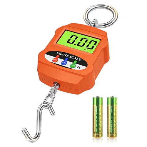 Báscula digital colgante 660 LBS/300 kg, báscula electrónica de grúa con gancho, báscula portátil con pantalla LCD, mini báscula colgante, báscula de equipaje, báscula de cocina, para granja, fábrica