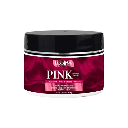 Máscara Capilar Matizadora Tonalizante Rosa Pink Toplife 250gr