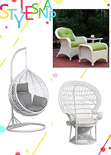 Rattan Repair Kit,Round Synthetic Rattan Fix Kit Vinyl Plastic Waterproof Brown Woven Rattan For Garden Patio Furniture And Rattan Chair Sofa Couch Basket Replacement-1Lb(Round White) #TOP3