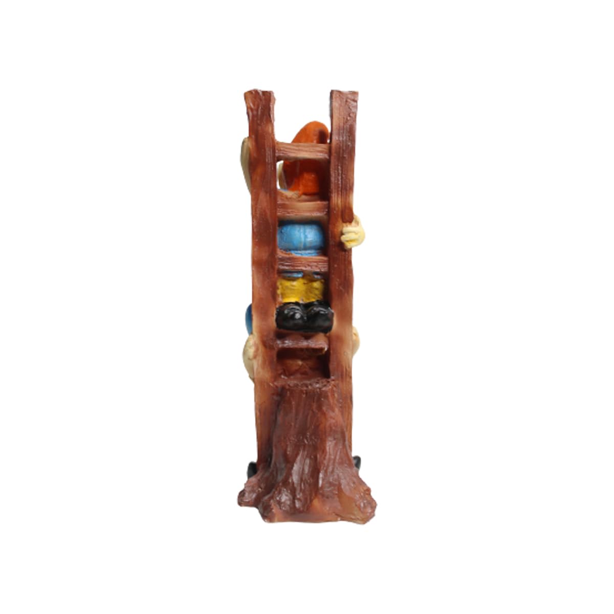 Wonderland Resin Gnome/Dwarf Climbing Stairs Statue (Blue & Orange), 1 Piece 2