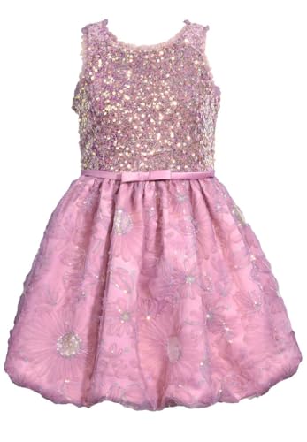 Bonnie Jean Girls Size 4-16 Sequin Bonaz Bubble Hem Dress
