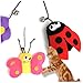 BESPORTBLE 3pcs Cat Interactive Toys Coccinella Teaser Sticks for Engaging Play Strengthen Bond Cats for Fun and Activity