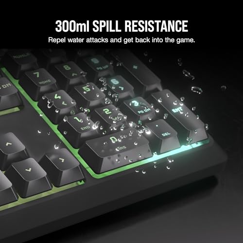 Image of Corsair K55 CORE RGB Membrane Wired Gaming Keyboard - Quiet, Responsive Switches - Spill Resistance - Ten-Zone RGB - Media Keys - iCUE Compatible - QWERTY NA - PC, Mac - Gray