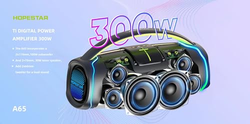 WorryFree-Gadgets-Hopestar-Series-300W-Portable-Speaker-with-Handle-Microphone-Blue