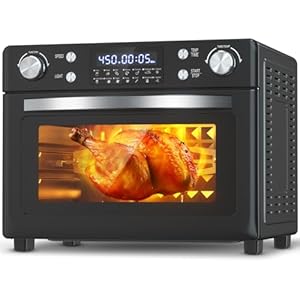 LifePlus Toaster Oven, 12-In-1 Convection Oven Countertop with Stainless Steel, 1700W Air Fryer Combo for Pizza Bread Grill, etc. 8 Gallon Capacity, Includes 6 Accessories