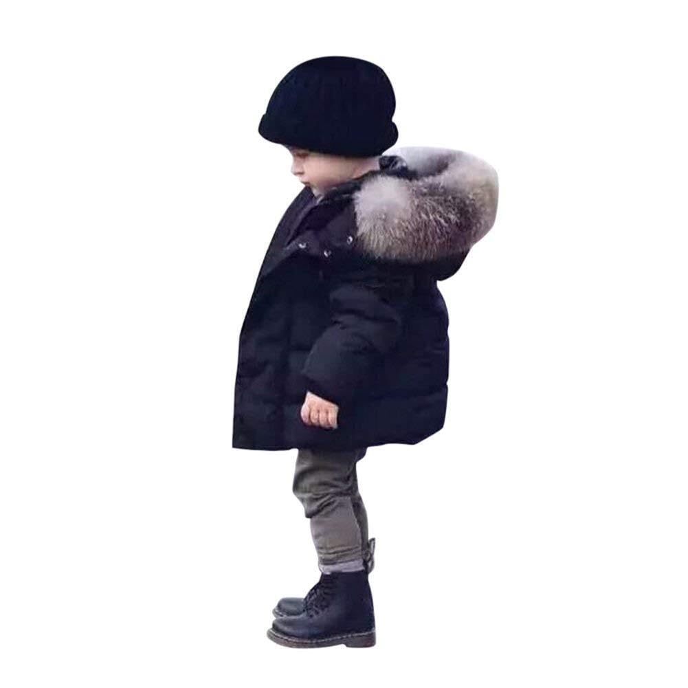 Blouson Manteau Fourrure Chaud Enfant Garçon Fille Doudoune à Capuche - Veste à Manches Longues Sport bébé Ski Vêtement