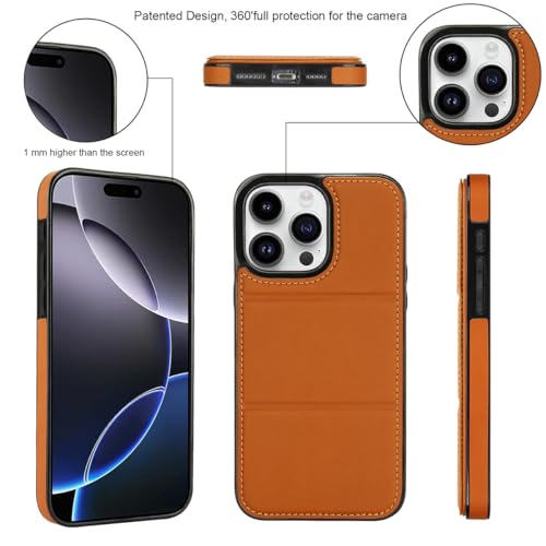Étui portefeuille en cuir marron pour iPhone 13 housse de protection à rabat magnétique - 5