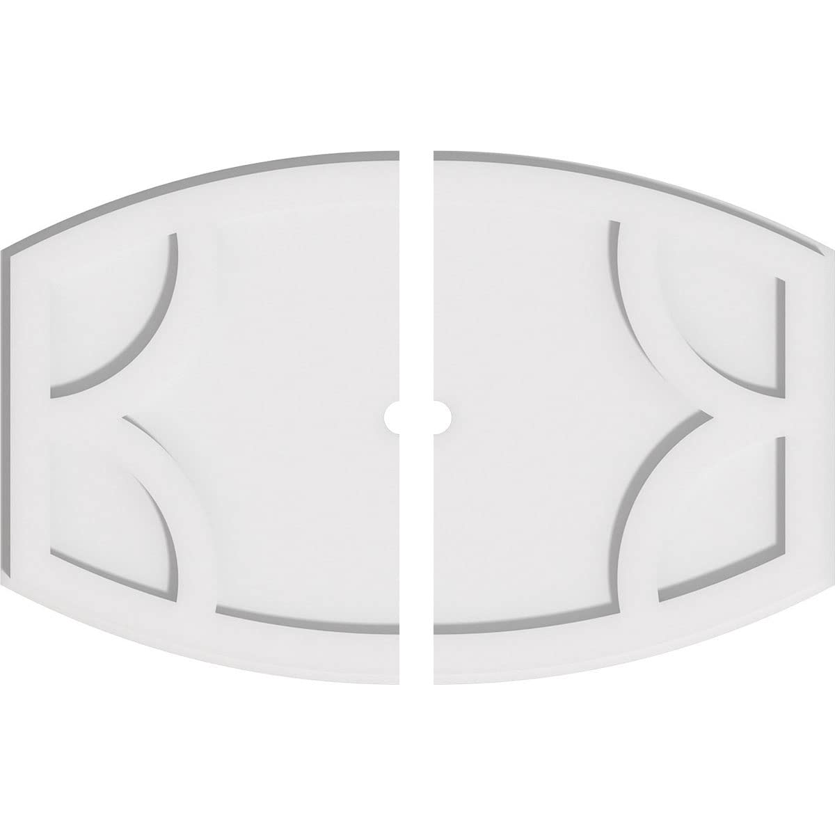 Ekena Millwork CMP24X16KY2-01000 Kailey Architectural Grade PVC Contemporary, Two Piece Urethane Ceiling Medallions 24"W x 16"H x 1"ID x 13"C x 1"P