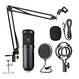 BAZEITFLOW Microfono Condensatore USB per Streaming e Registrazione Vocale Cardioide ad Alta Fedeltà per Podcast Gaming e Studio Adatto per Streaming Canto e Lezioni Colore Colore Casuale