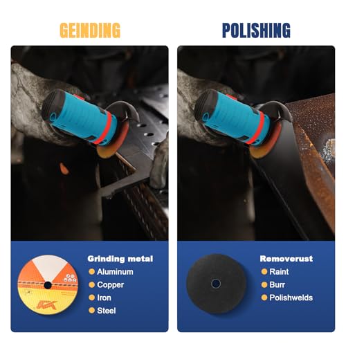 Angle Grinder Tool, 19500rpm Cordless Portable Angle Grinder with 2pcs 1500mAh Battery, Grinder Handheld Cutter for Metal Wood - Image 4