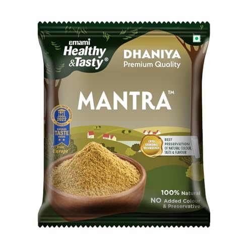 Image of Emami Healthy & Tasty Mantra Dhaniya (Coriander) Powder (500 grams) | 100% Natural | Ground Using Cryo Grinding Technology | Retains Maximum Essential Oils |No Added Colour and Preservatives