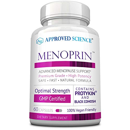 Approved Science Menoprin - Menopause Support - Protykin, Black Cohosh - 60 Capsules - 1 Bottle Menoprin Day - Vegan #TOP24