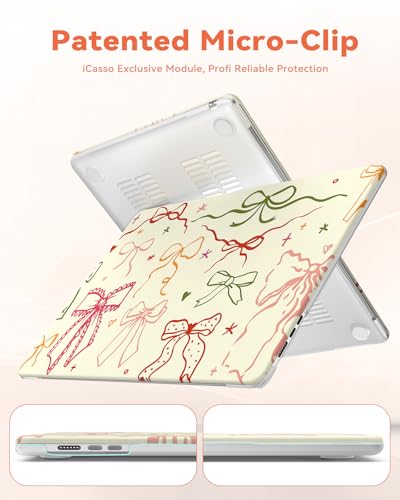 Image of iCasso for MacBook Air 15 inch Case 2026 2025-2023 Release M5 A3448 M4 A3241 M3 A3114 M2 A2941, Slim Anti-Scratch Protective Hard Shell Case+Keyboard Cover for Mac Air 15.3, Colorful Ribbon